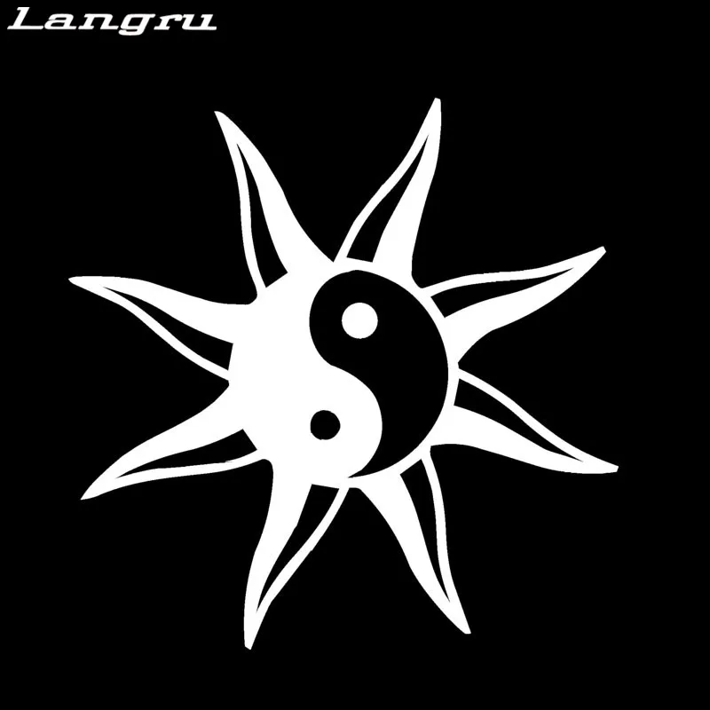 Langru Sun Yin Yang виниловые графические наклейки мир хиппи для бампера автомобильные