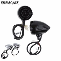 black chrome 2pcs mt485 11 25 mp3 audio speaker bluetooth electric car waterproof audio accessories for general motorcycles