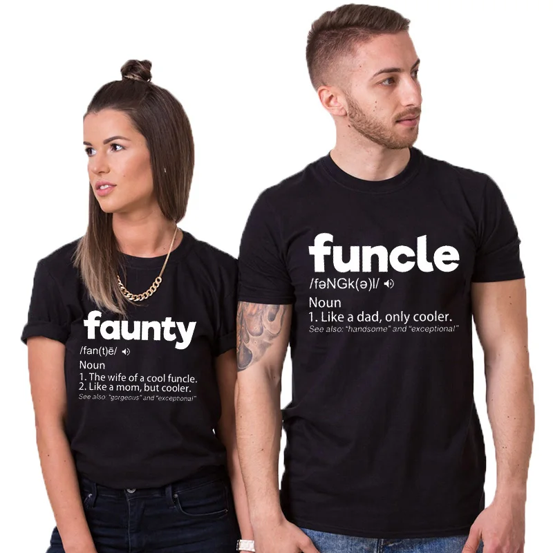 EnjoytheSpirit Funcle & Faunty забавные парные одинаковые футболки для дяди и футболка тети 100%