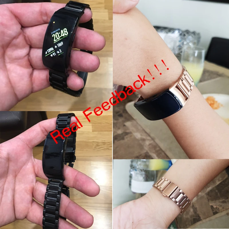 Ремешок для samsung gear Fit2 Pro сменный металлический ремешок из нержавеющей стали SM-R360