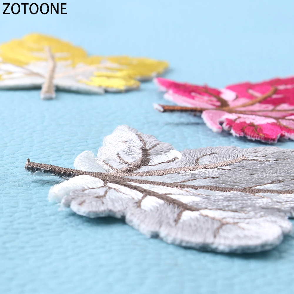 Красочные патчи ZOTOONE с кленовыми листьями для одежды сделай сам вышитая нашивка