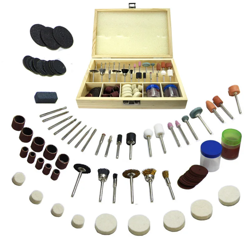 100pcs Multitool Universal Rotary Accessory Kit Drilling Sawing Sanding Grinding Polishing Power Tool Set For Dremel with Box |