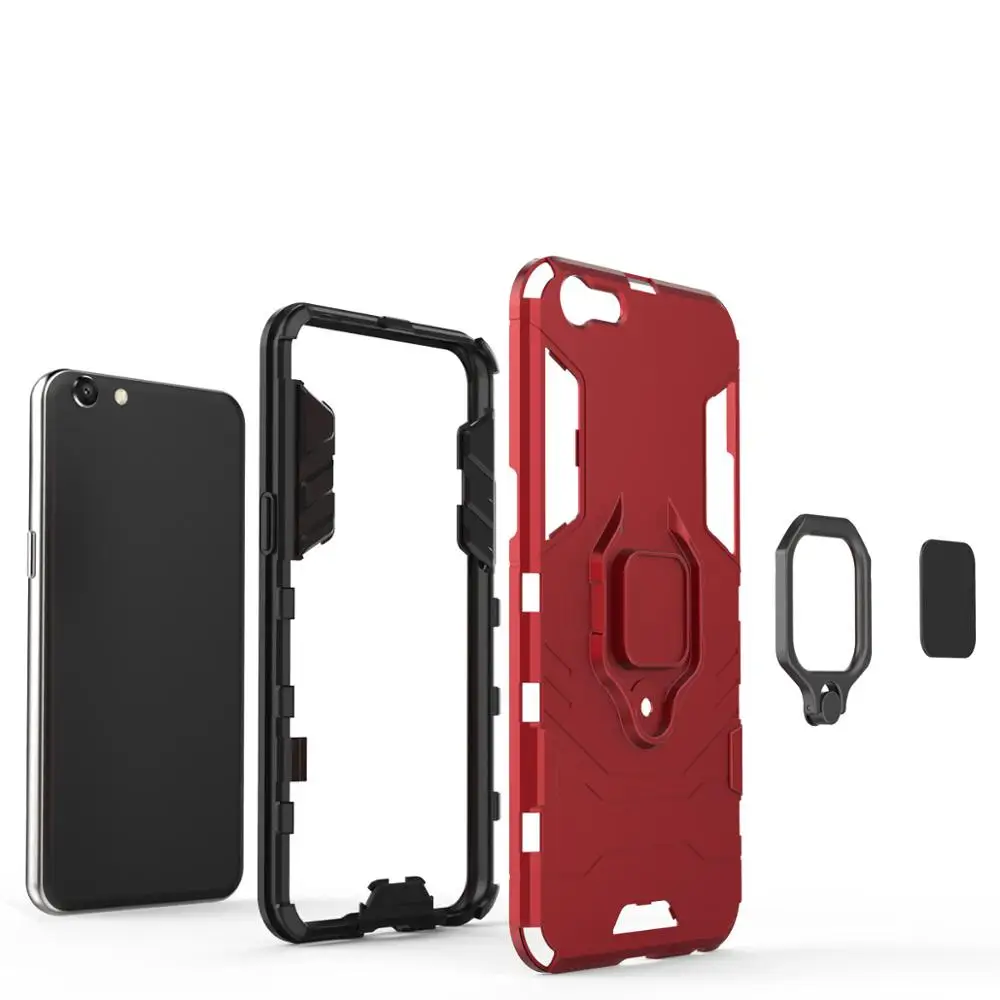 Черный Пантера серии поддерживаемый корпус для oppo A39 кольцо чехол PC назад