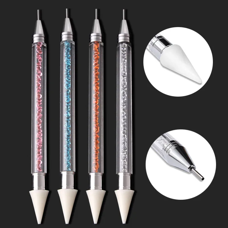 1 двойная ручка для дизайна ногтей Алмазная рисования хрустальные бусины Стразы