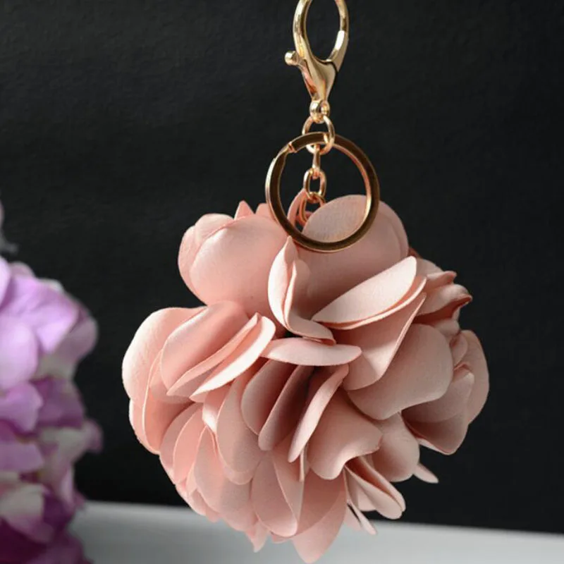 Модная ткань роза искусственный цветок брелок женская сумка для автомобиля