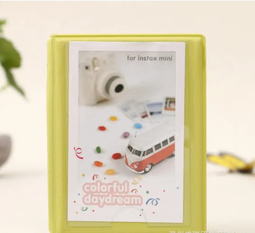 Yellow-green Colooffice 28 карманов Fujifilm Instax Mini 8 пленок Instax Mini 70 25 50s 90 визитных карточек с моментом фотоальбом 1 штука - Цвет: Yellow-green