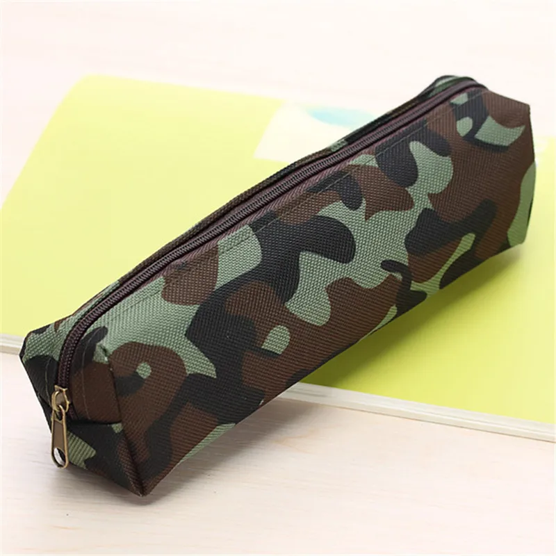 Модный Kawaii Camuflagem пенал для карандашей большая вместительность холст Scholl Офисная