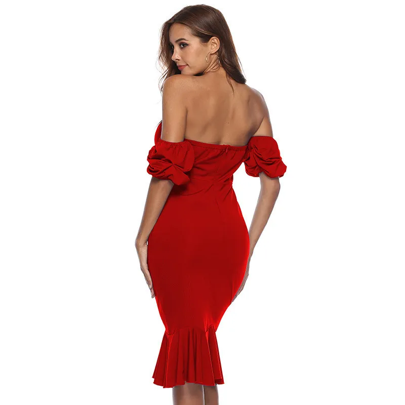2019 Women Summer Dress Sexy &amp Club Party Night Elegant Strapless Bodycon Midi Plus Size | Женская одежда