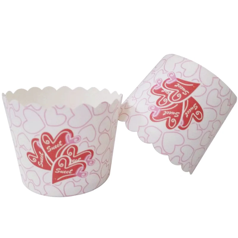50 шт. бумажные инструменты для выпечки в виде РОЗОВОГО СЕРДЦА|muffin cases|cupcake toolspaper