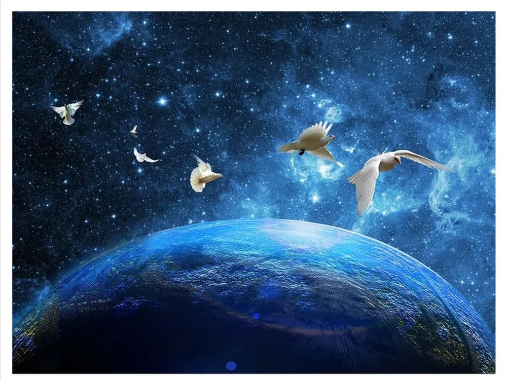 Пользовательские фото обои 3d потолочные фрески HD 3D мечтательная земля галактика