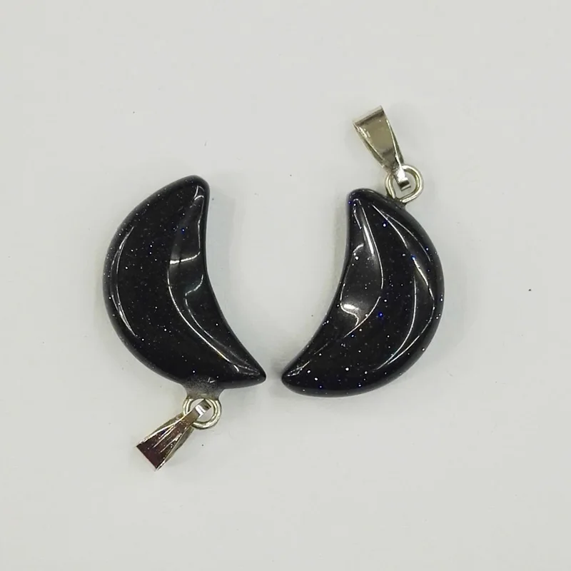 50 шт./лот колье с подвеской из натурального камня лунным голубым песком для