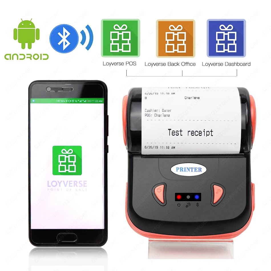 Бесплатная доставка 80 мм bluetooth принтер термопринтер термочековый android bill mini