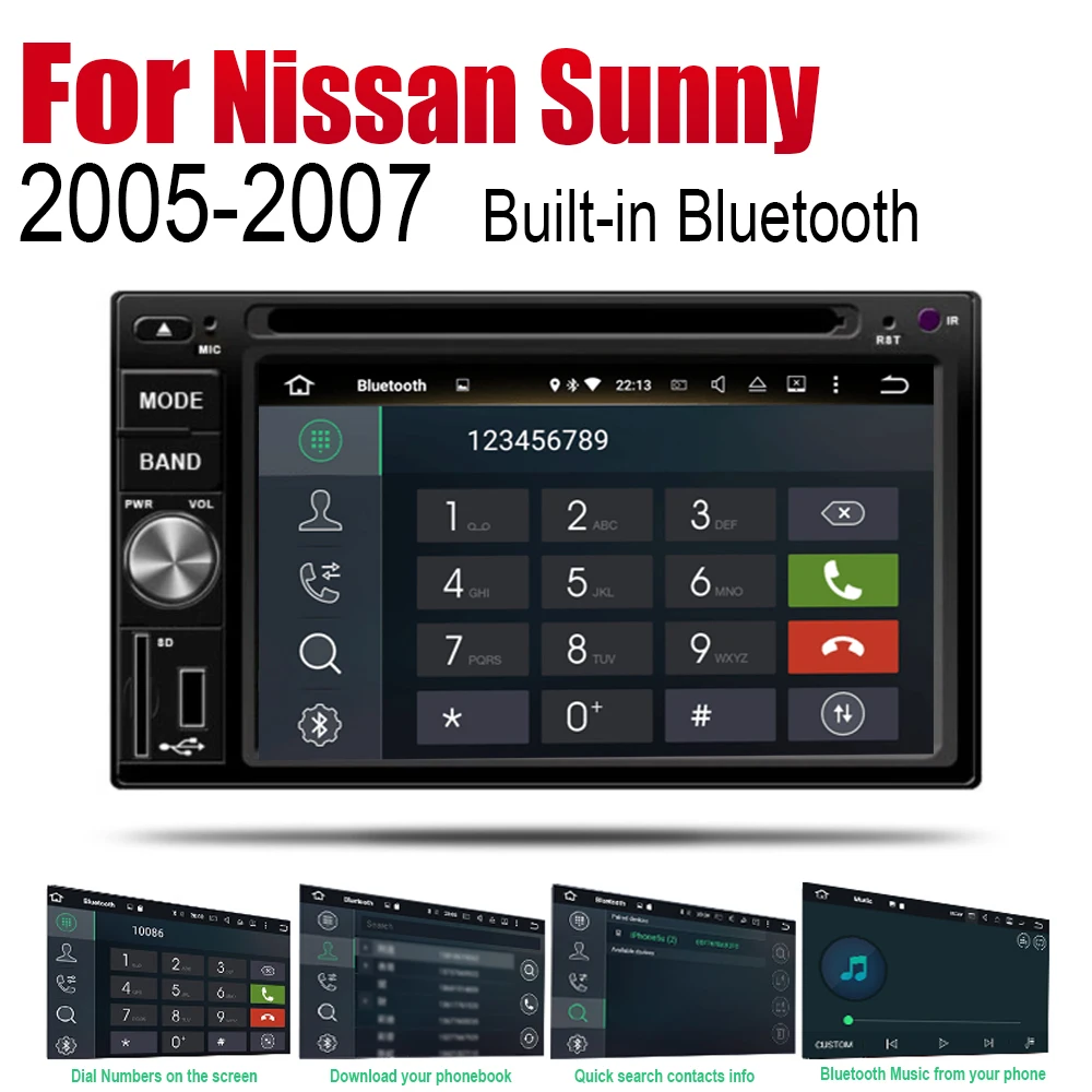 Автомагнитола 2 Din для Nissan Sunny 2005 2006 2007 GPS Навигация BT Wifi карта мультимедийная