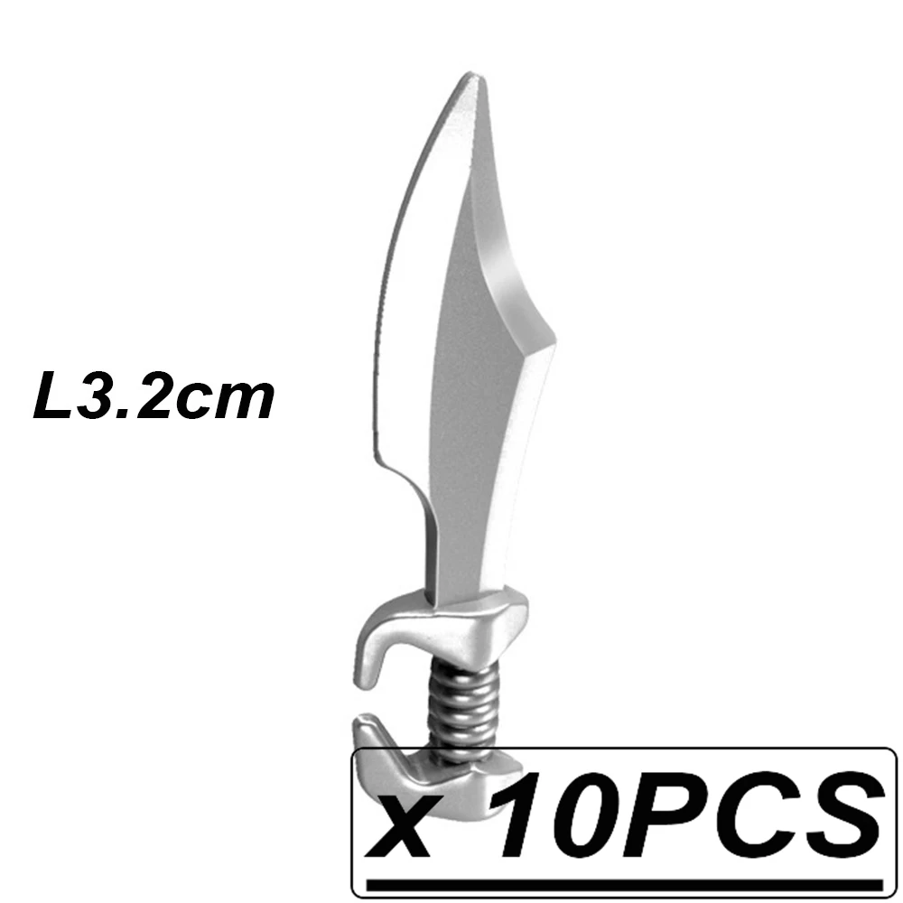 10Pcs PGPJ0015 Средневековье копье топор меч копья MOC средневековые Рыцари оружие строительные блоки кирпичи аксессуары игрушки для детей - Цвет: 10Pcs PGPJ0015