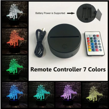 Remote 7 Color Декор Лава 3D Динозавр юркского периода парк тегозавр Дракон светодиодный 7 цветов мощность Батарея USB зарядка Ночная Атмосфера свет подарки для детей - Испускаемый цвет: Remote 7 Color