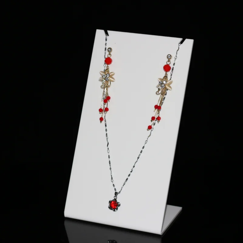 

White Acrylic Necklace & Earring Jewelry Bust Display Stand
