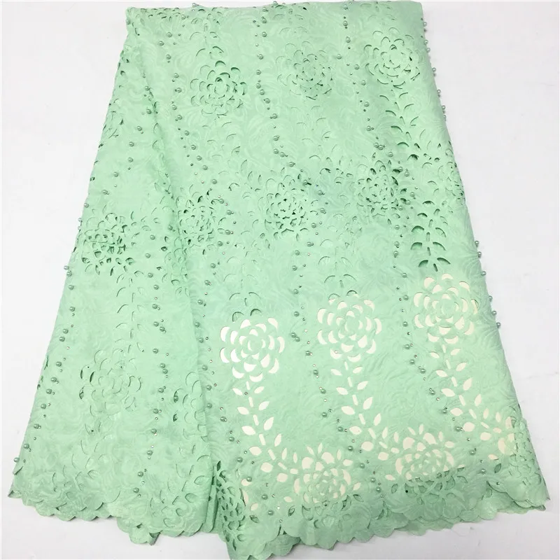 2018 Soft African Lace Fabric High Quality Swiss Voilem 5Yards Cotton Voile Beads For Wedding 4YPL1-1 | Дом и сад