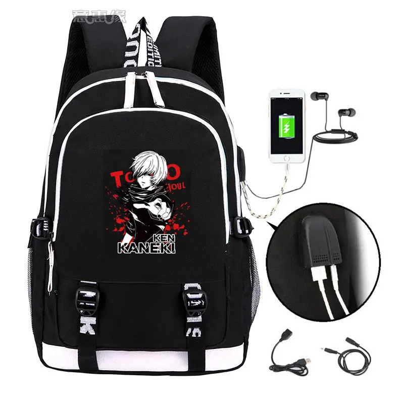 20 Рюкзак Kaneki Ken, модный рюкзак для ноутбука с usb, школьная сумка для мальчиков и девочек-подростков, Детская классная сумка для книг - Цвет: 20