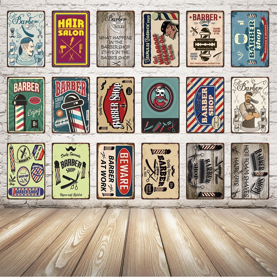 

[ Kelly66 ] Barber Shop metal craft Painting Wall tin signs Plaque 20*30 CM Size Y-1060