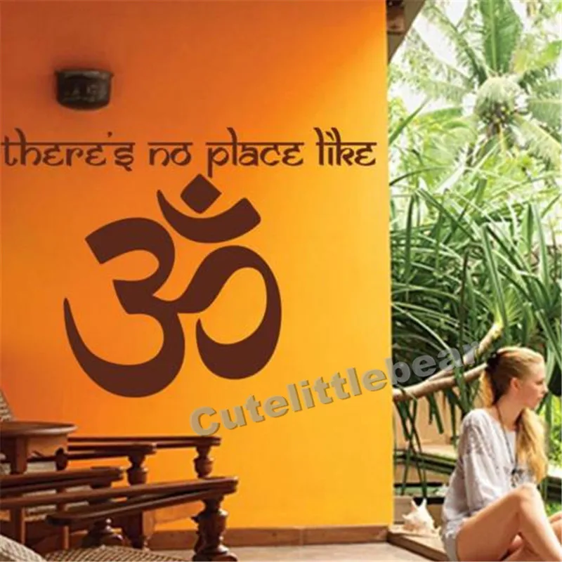 Om Shanti символ Hinduism виниловая наклейка на стену Yogs Namaste домашние украшения наклейки