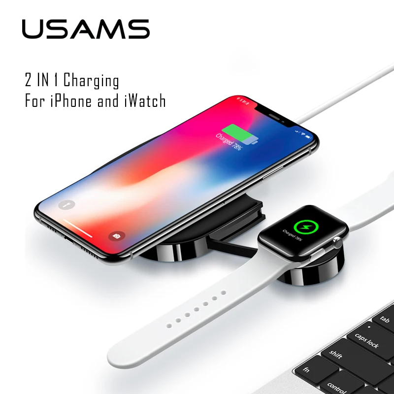 QI Беспроводное зарядное устройство для Apple Watch 4 3 2 1 USAMS беспроводной портативный