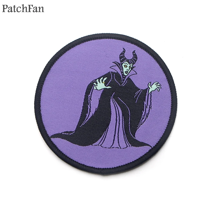 Patchfan Maleficent аппликационные заплатки Сделай Сам Утюг на para обуви джинсы мешок рубашка одежда Джерси наклейки в стиле панк вышитый значок A1853