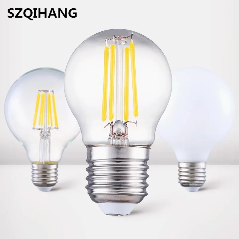 Superior Quality E14 5W Led Filament Bulb E27 8W Warm White Cold White 3000K 6000K Glass /Frosted Cover COB Lamp AC85-265V