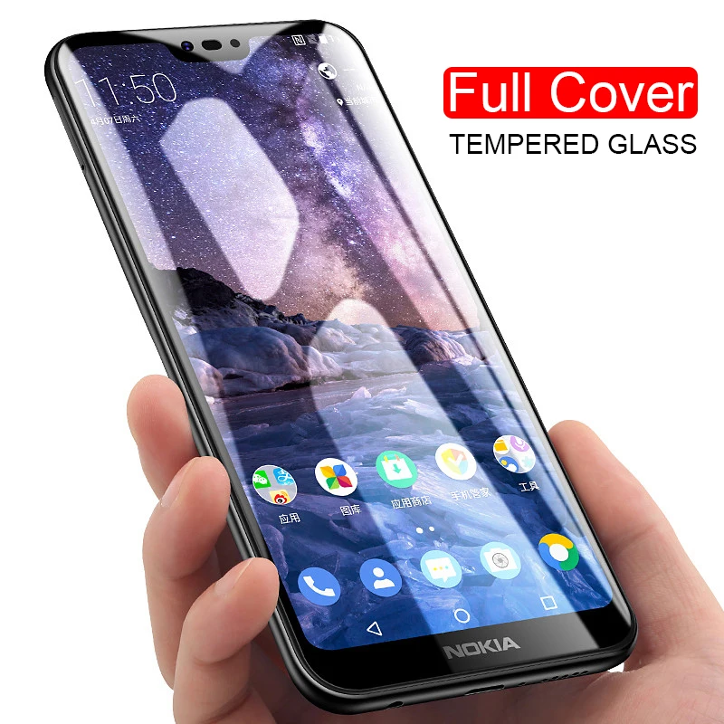 Полное защитное закаленное стекло для Nokia 7 Plus Защита экрана 1 X7 Nokia7 Nokia7.1 9H |