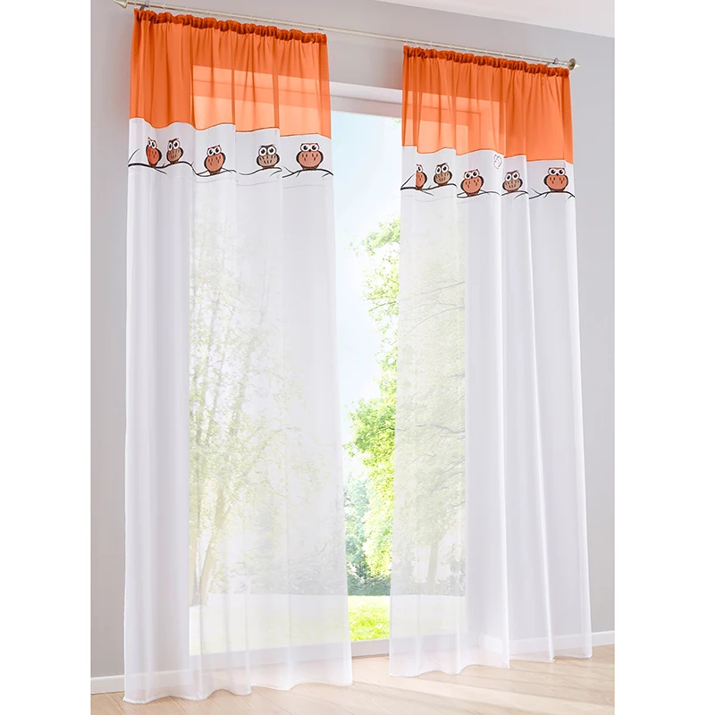 Новое поступление тюлевые шторы Cortinas dororio с мультяшной вышивкой в виде милой совы