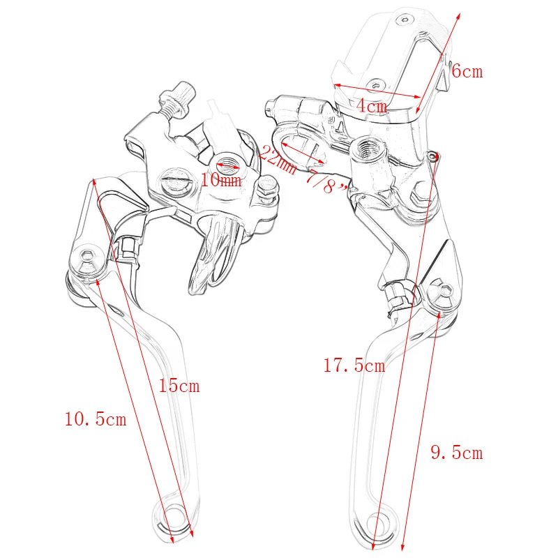 2 шт. 22 мм Универсальные рычаги для блока тормозов мотоцикла|master cylinder reservoir|brake master