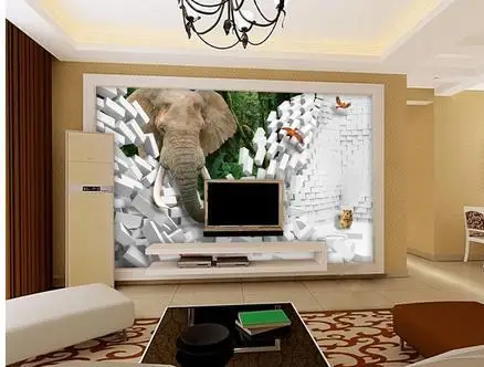 Пользовательские 3d обои слон 3 d ТВ установка настенная бумага креативное