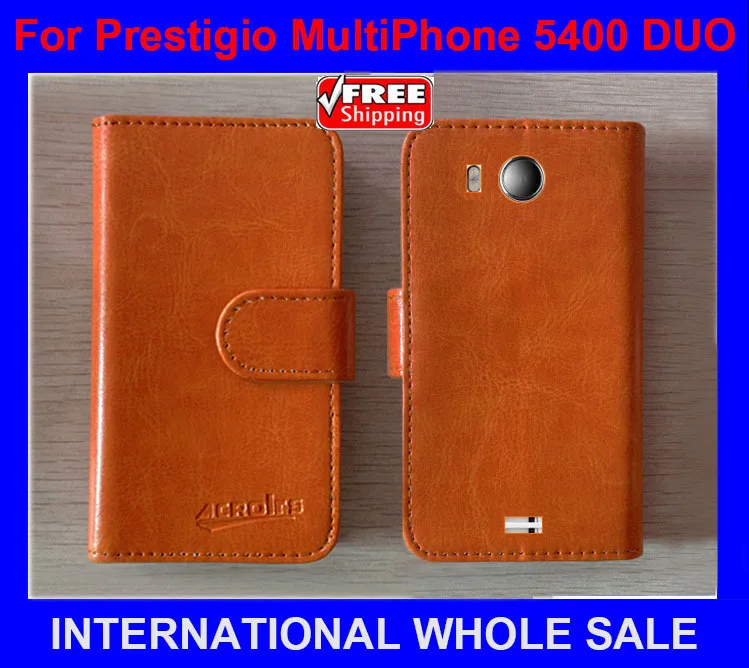 Новейший! 2016 высококачественный кожаный флип-чехол для Prestigio MultiPhone 5400 Duo чехол