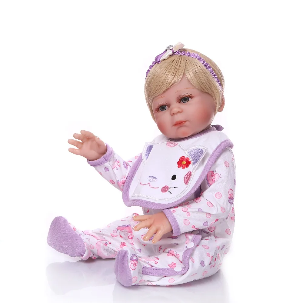 48cm whole Silicone girl Body Reborn Baby Doll Toy For sale and Cartoon animal clothes mini angel Princess Babies Bebe Bathe toy | Игрушки и