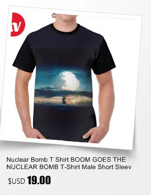 Nuclear Bomb T Shirt Nuclear Explosion T-Shirt Short-Sleeve Plus size Graphic Tee Shirt Print Man Classic 100 Polyester Fun Tshirt