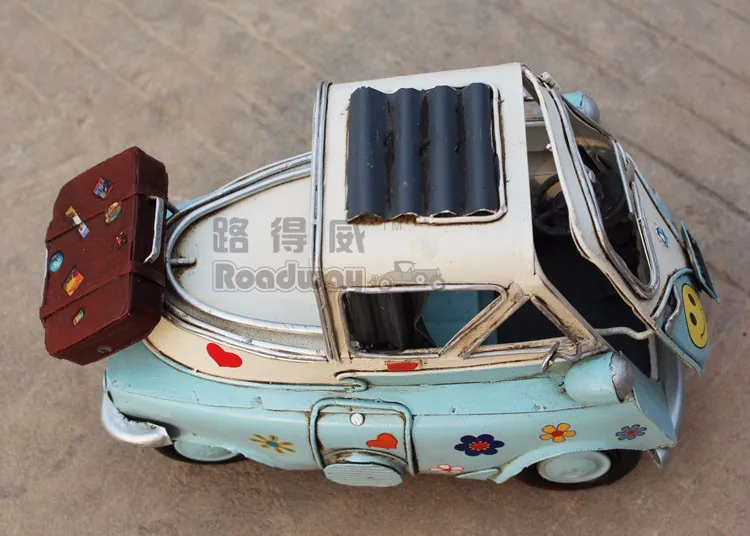 1958 красивый классический автомобиль ручной работы Сталь модель листового железа ISETTA 300 1:12 Ретро металлическая модель автомобиля украшения