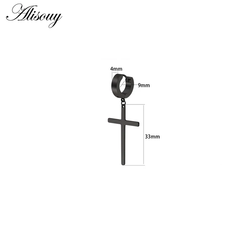 Cross 6 Alisouy 2 шт. маленькая серьга-кольцо для женщин серьги, Надеваемые На ушной хрящ замок лезвие крест серьги для женщин HQ Нержавеющая Сталь Ухо Ювелирные изделия - Окраска металла: Cross 6