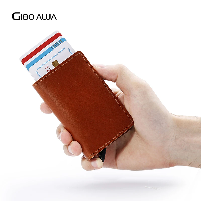 100% брендовый кошелек из натуральной кожи с блокировкой RFID автоматический