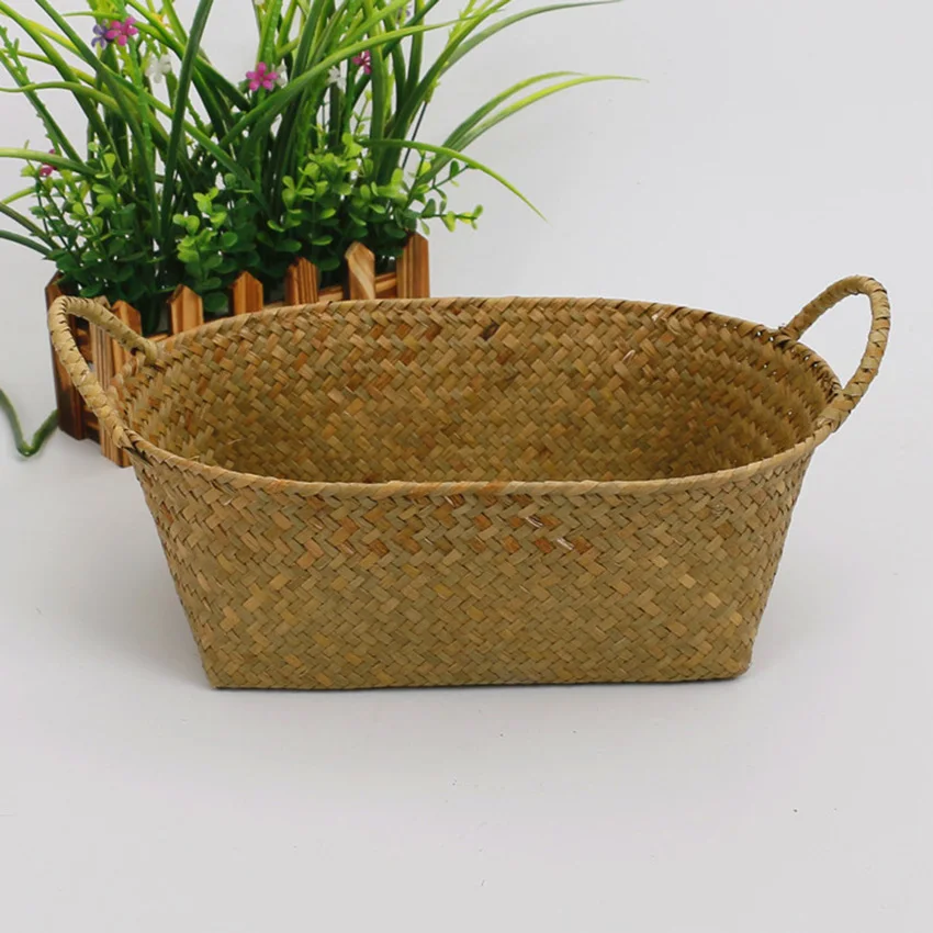 Бамбуковое ткацкое хранилище корзина для фруктов ротанговая коробка хранения