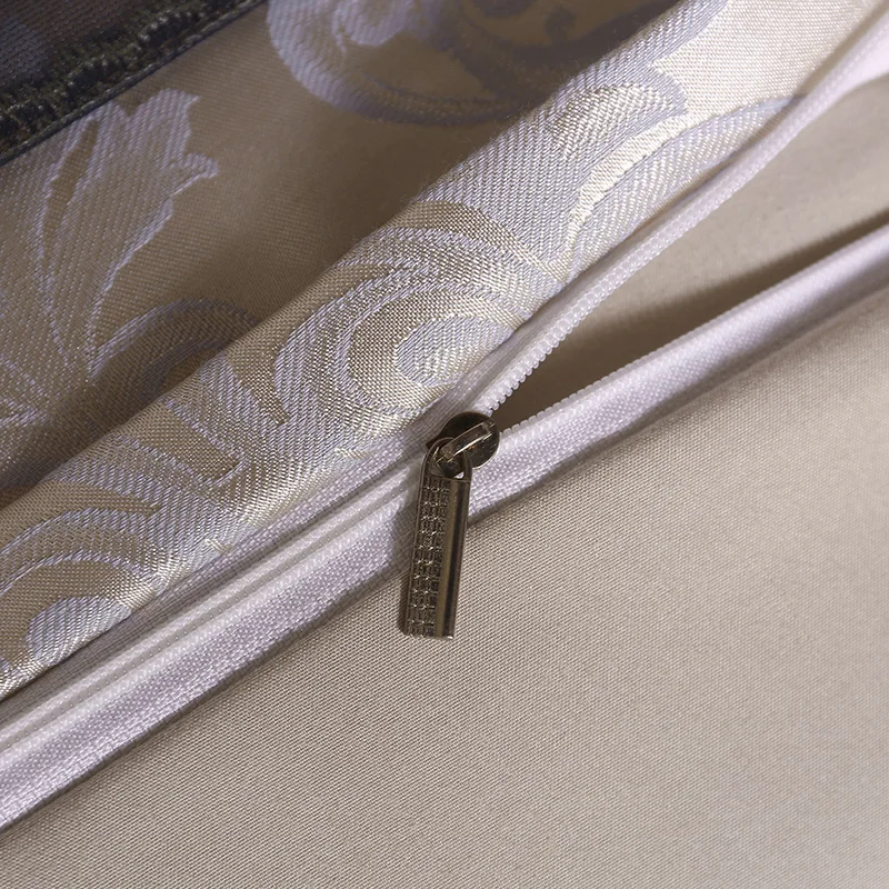 Роскошный жаккардовый Комплект постельного белья белого Серебряного и