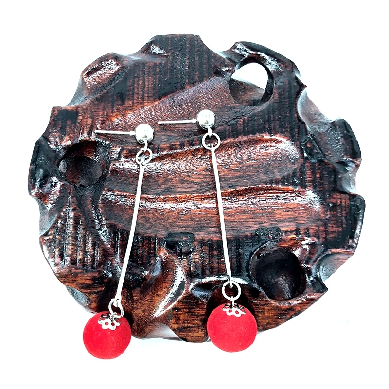 Женские серьги с бархатными шариками 4 цветов B18190 2018 | Украшения и аксессуары