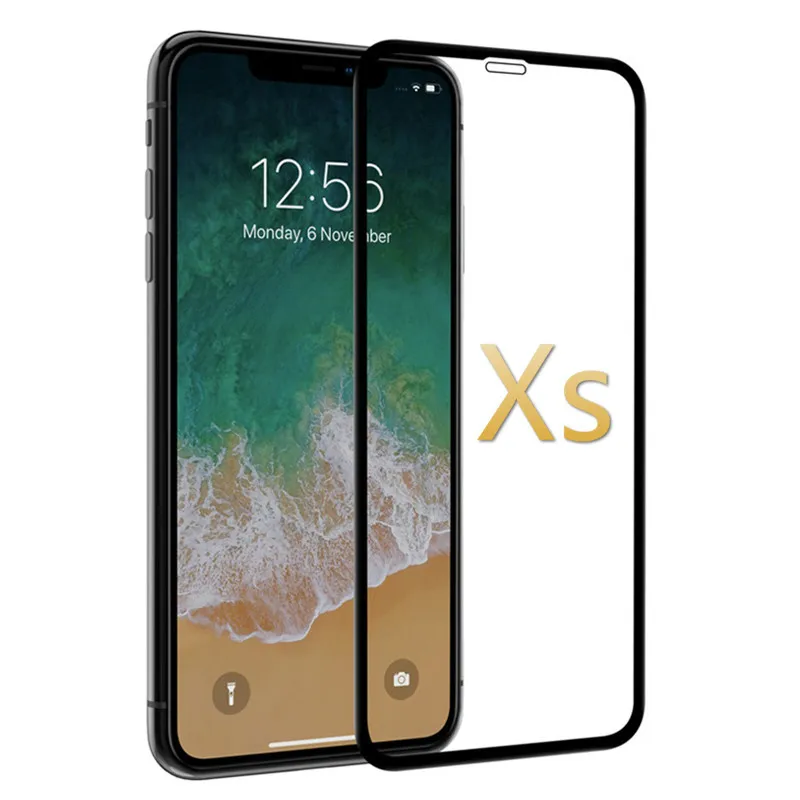 3D полноэкранное закаленное стекло для iPhone XS Max защитная пленка 9H XR черное