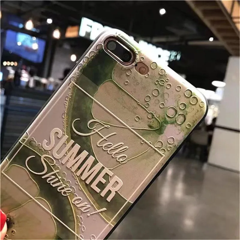 Cases For iphone 6 6S 7 7Plus 5 5S SE Case Summer Lemon Lime Relief Pattern Silicone Phone Back Cover 6Plus 6s plus |