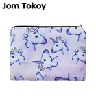 Полиэстеровая сумка для косметики Jom Tokoy, квадратная, с 3D-принтом единорога