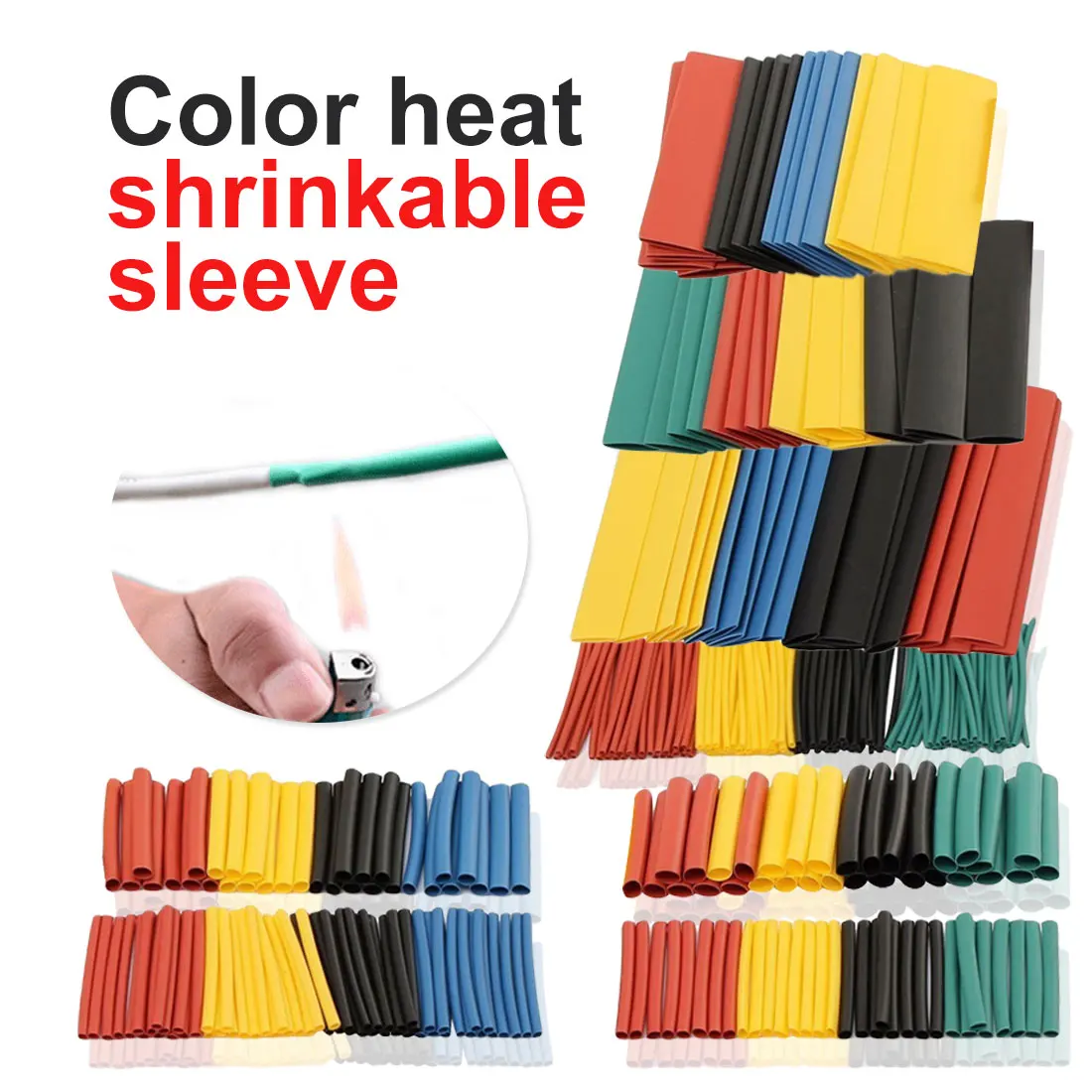 328 шт 8 размеров полиолефин Ассорти термоусадочные изоляционные трубки для