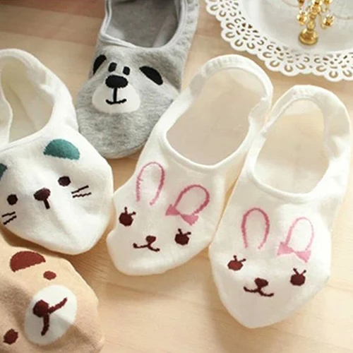 10 цветов женские невидимые хлопковые носки No Show нескользящим Loafer Liner с рисунками