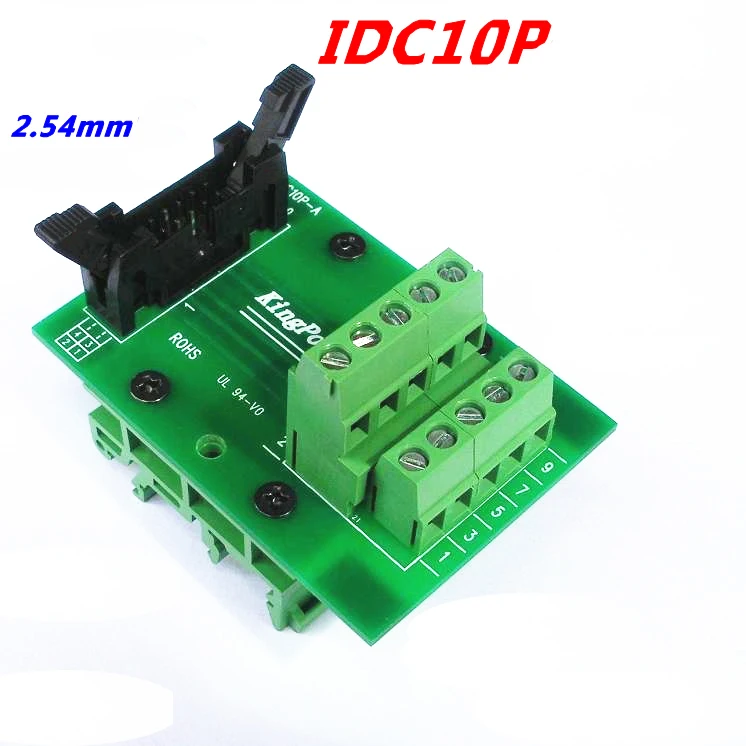 

Папа-разъем IDC10P на Клеммную колодку 10P, адаптер для коммутационной платы, релейная Клеммная станция PLC, тип DIN-рейки