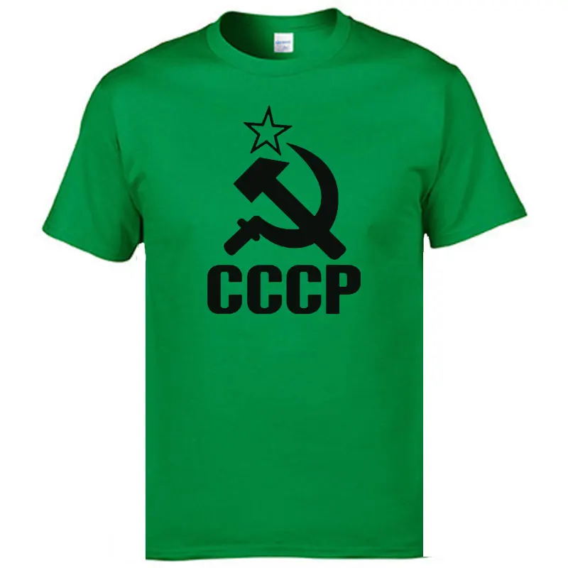 green black BAIJOE CCCP мужские футболки, мужские футболки с коротким рукавом, футболки из хлопка с круглым вырезом - Цвет: green black