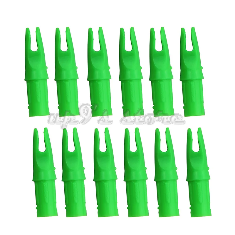 100 шт. зеленые пластиковые стрелы для стрельбы из лука Nock ID 7 6 мм OD 8 алюминиевые