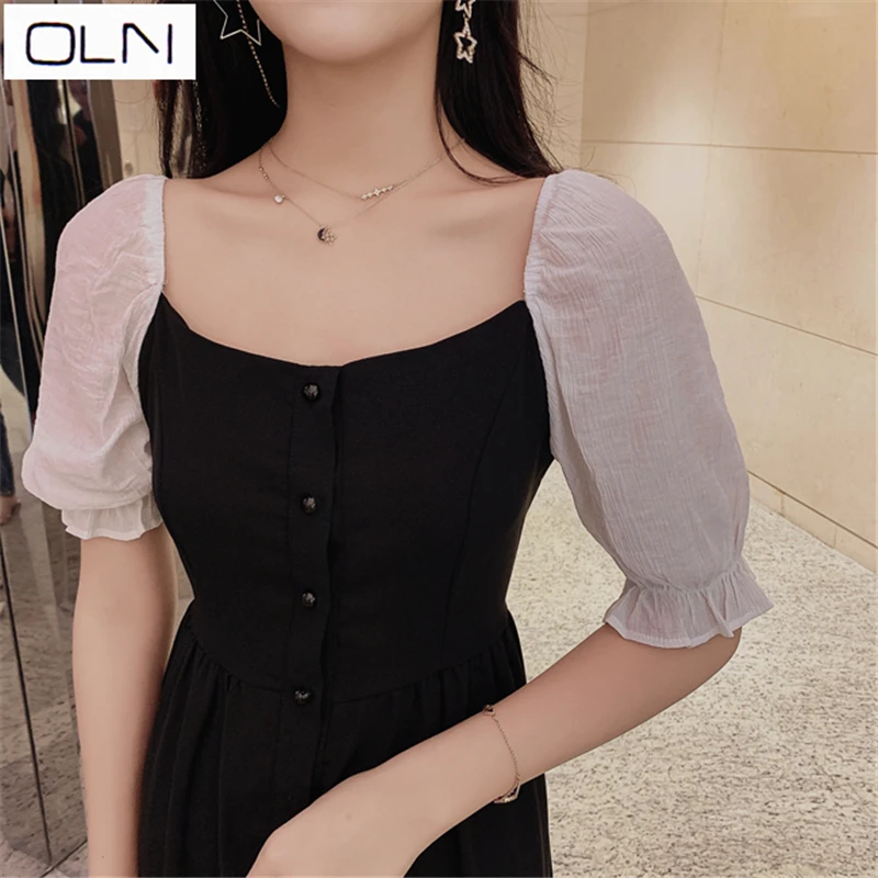 Платье OLN Корейская версия летнее платье vestidos Новое поступление Гонконгский