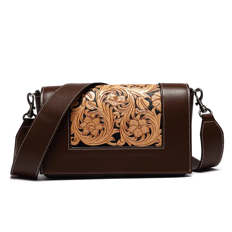2017 новое поступление резной Итальянский растительного дубления кожи Crossbody сумки